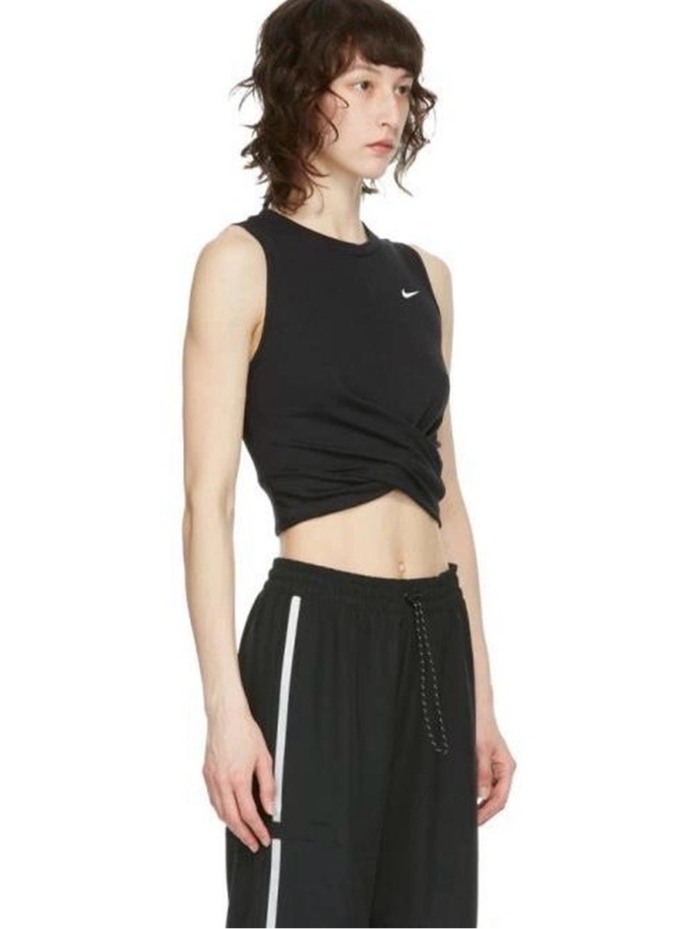 Nike Black Twist Front Crop Tank